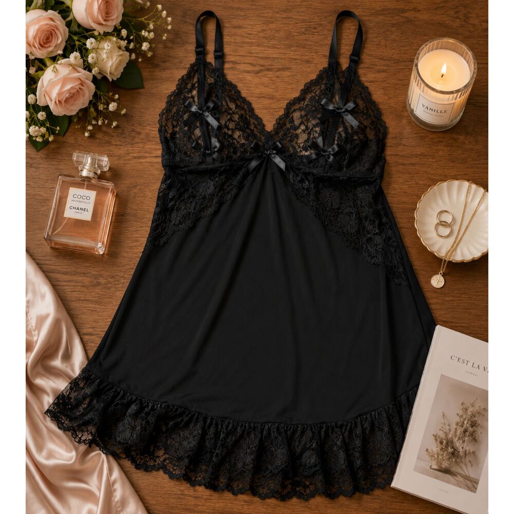 Lingerie Lace Mesh Bodysuit Black Women's New Unbranded (859D)